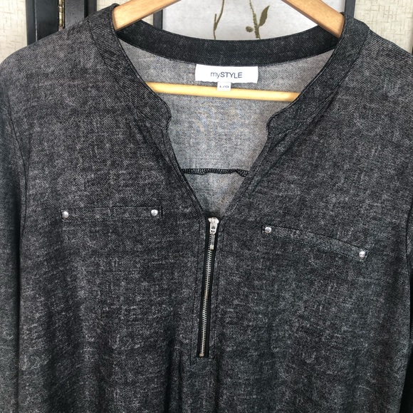 4 for 25$ Lightweight Grey Blouse Shirt. Size Large. - Picture 2 of 6